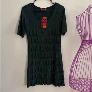 ISLE Women's Green Ruffle Dress